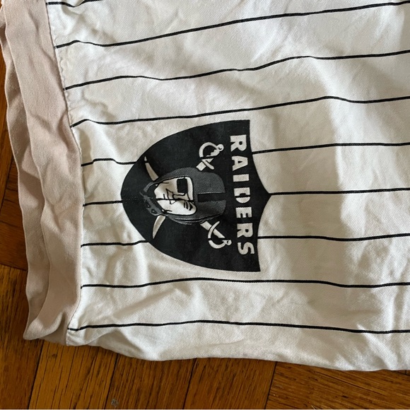Vtg RAIDERS LA era shorts cotton L-XL pinstripes - Picture 2 of 4